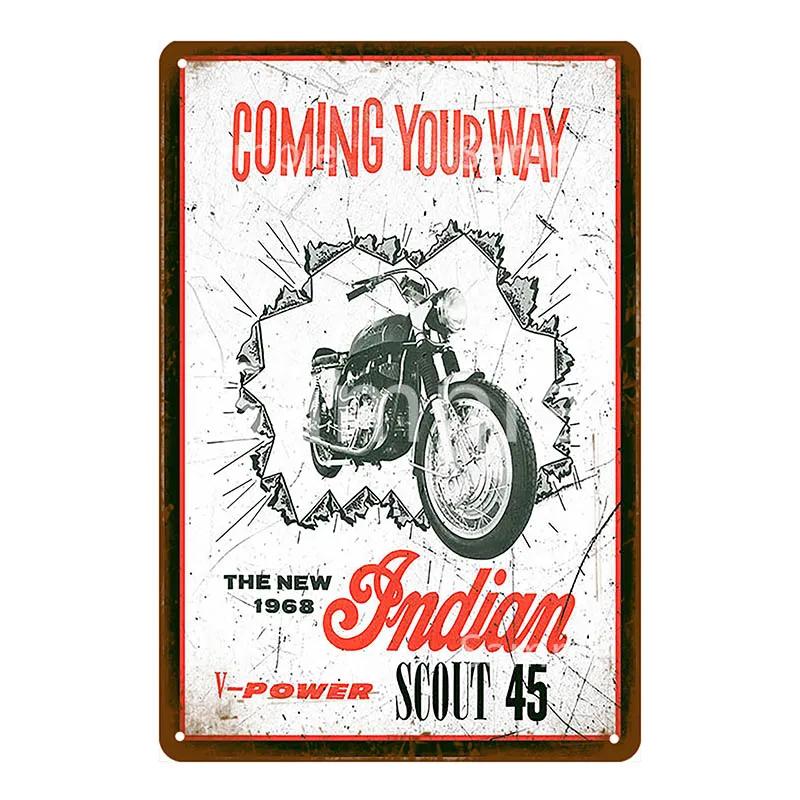 Motor Rider Tin Sign Motorcycle Club Garage Wall Stickers Metal Signs Decor Vintage Shabby Plate Painting Decorative Plaques