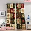 2pcs 2D Flat Printing Christmas Scene Curtains Christmas Holly Snowflakes Tree Digital Printed Polyester Drapes Spring Perfect