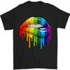 LGBT Bitten Rainbow Lip Gay Pride Day Mens T-Shirt 100% Cotton