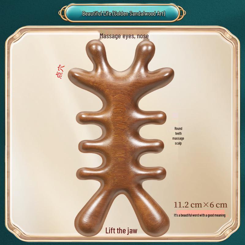 Sandalwood Antler Massager: Five-Claw Scalp Therapy Comb