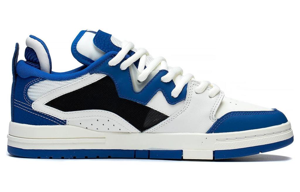 Li Ning Wave PRO Synthetic Leather Slip Resistant Abrasion Resistant Low top Skateboard Shoes Men's White Blue AECT013-2