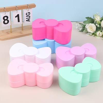 1Pc Children's DIY Handmade Desktop Bow Jewelry Organizer Double-Layer Plastic Storage Box Sweet Bow Holder For Organization