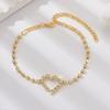 1PC Women's Fashion Trendy Love Foot Chain Zircon Simple Leisure Style Zircon Women