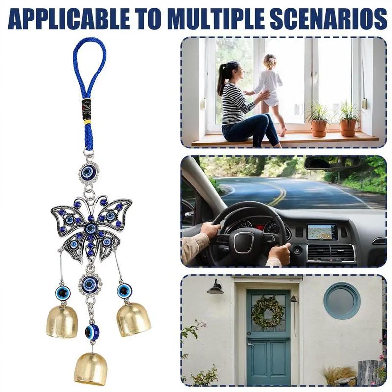1PC blue tassel hanging decorative pendant wall mounted decorative wind chime car pendant