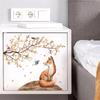 Autocolant de perete de pasăre Sakura Fox Decor pentru toaletă de baie Decalcomanii murale Autocolante de toaletă de Crăciun Decor pentru perete
