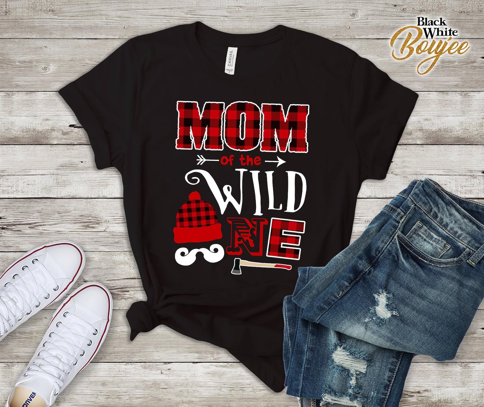 Mom Of Wild One Tshirt, Plaid Lumberjack 1st Birthday Tee, Lumberjack Birth Party, Mommy and Me Shirts, Wild One Party Buffalo Plaid Party 2XL