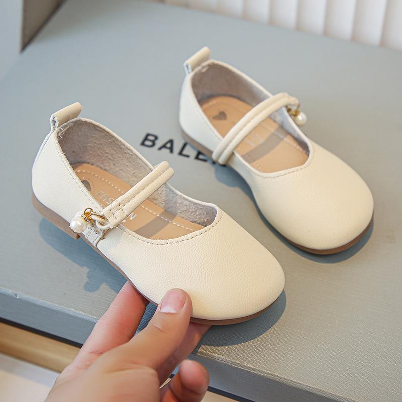 

Белые кожаные туфли принцессы для девочек - Одинарные туфли-лодочки на весну и осень коричневого цвета 25 - 16.2cm бежевый