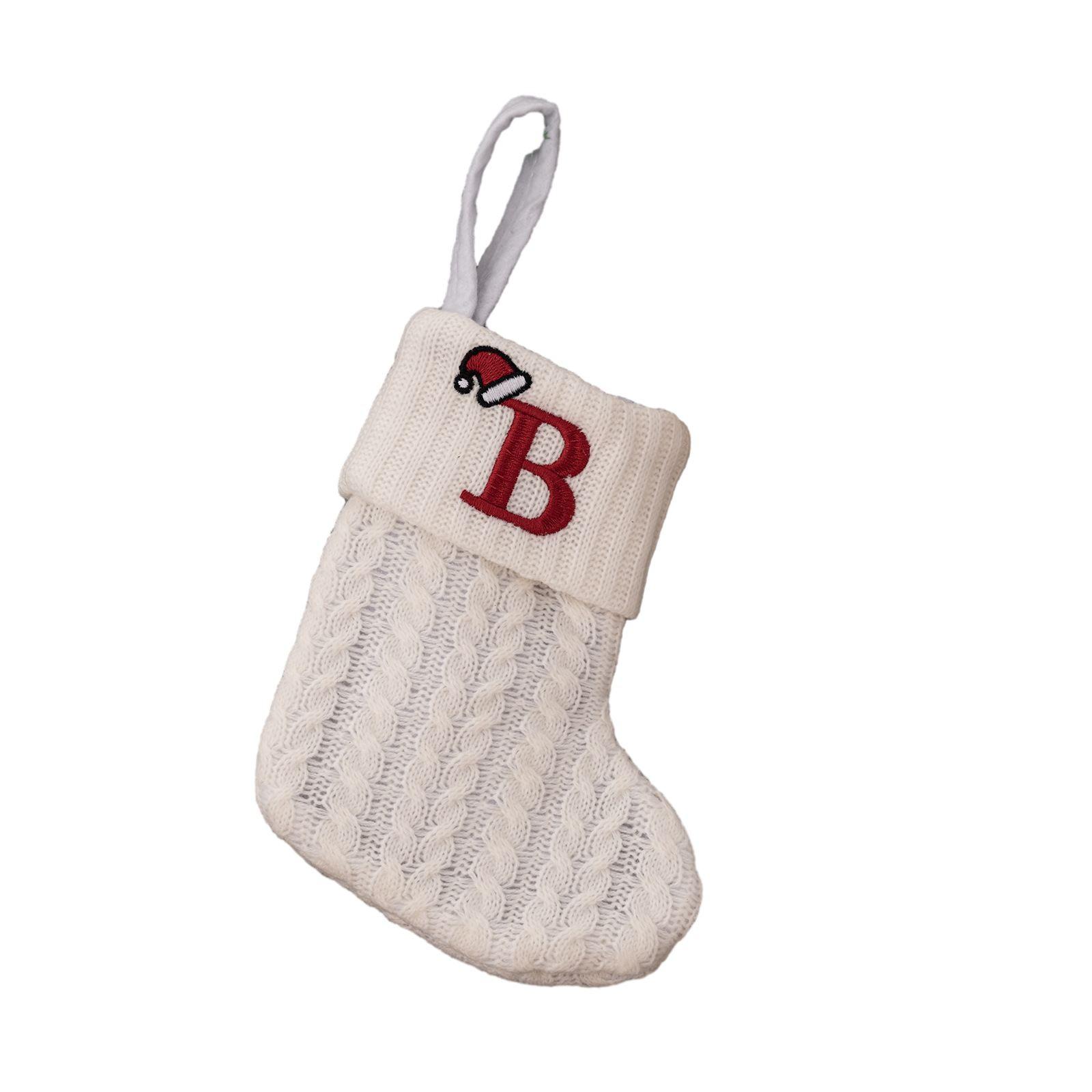 

20*10cm Christmas Stocking Alphabet Beautiful Decoration B