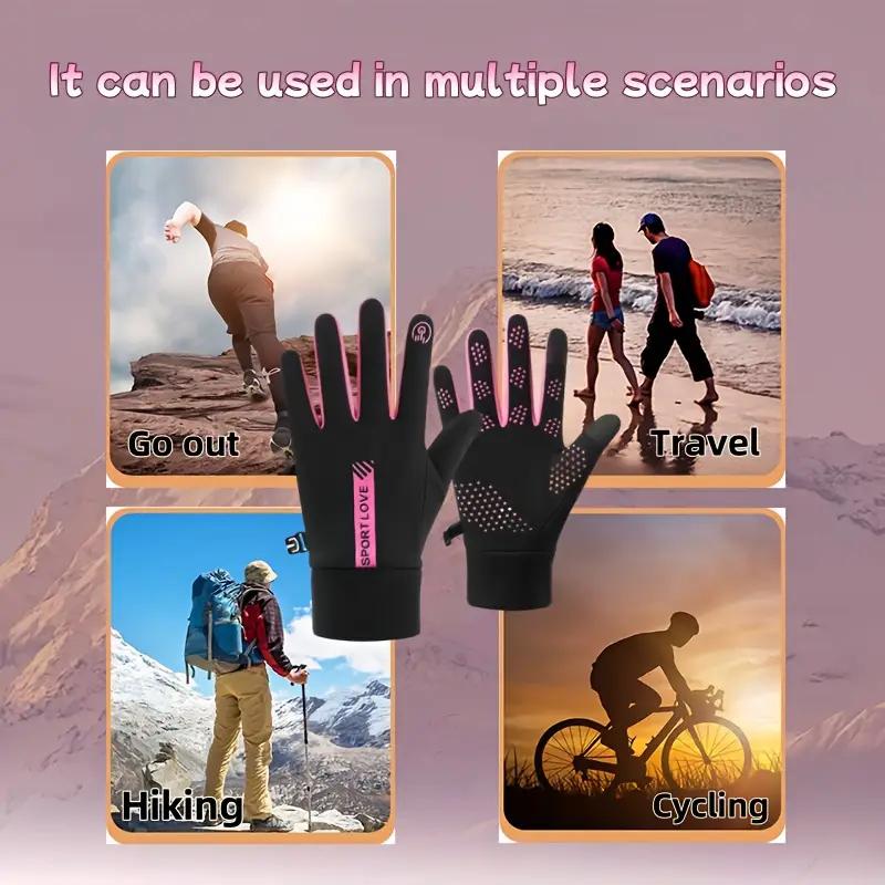 Winter Thermal Touchscreen Gloves for Women Waterproof Outdoor Cycling Gloves Thick Fleece Anti-Slip Design Ideal Christmas Gift