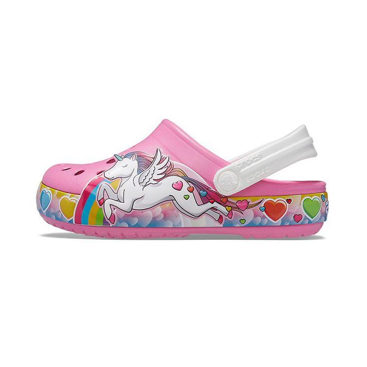 Crocs Classic Clog Fun Academy Unicorn Comfortable Daily Kids Sandals Kids Sandals Rose-Pink 207071-669