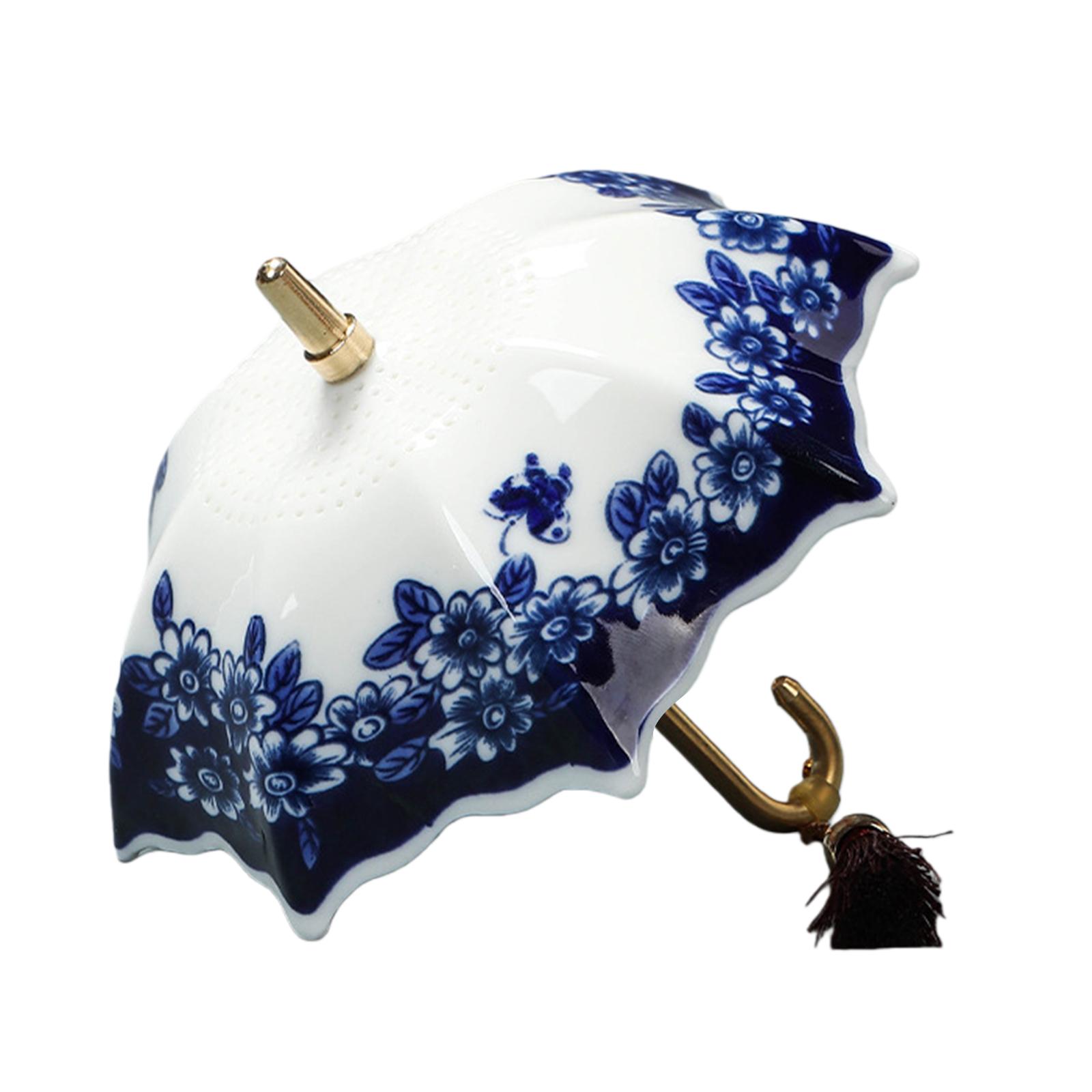 Umbrella Tea Strainer Ceramic Traditional Chinese Style Tea Strainer Multi-Purpose Tea Infuser for Table Home Decor