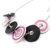 NOA [J2218] - Designer Necklace 'Amandine' Black Pink