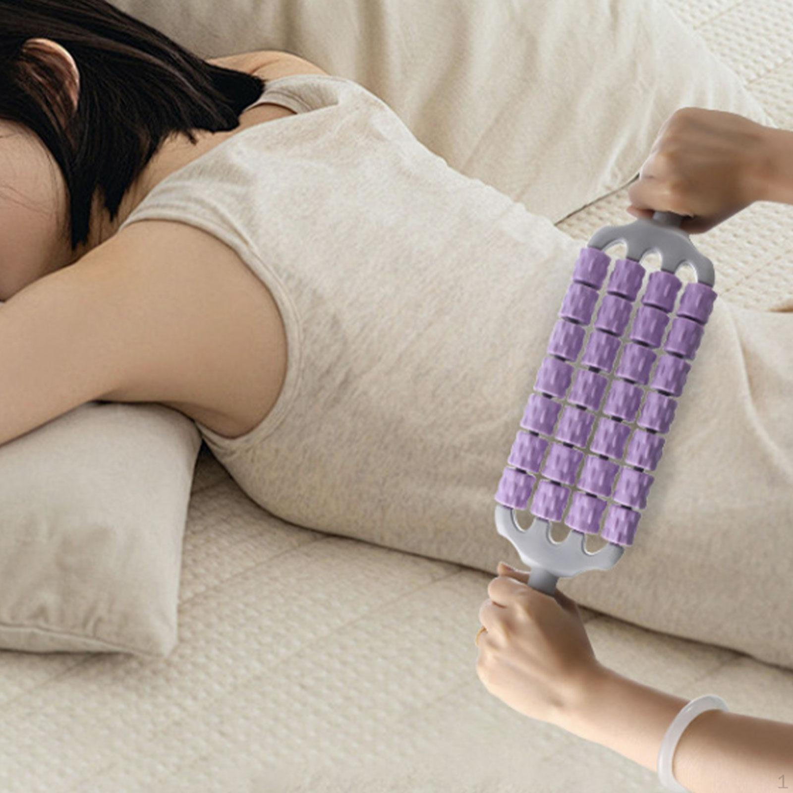 4 Row Body Massage Roller, Ergonomic Manual Tool for Thighs, Waist, Legs, Shoulders фиолетовый