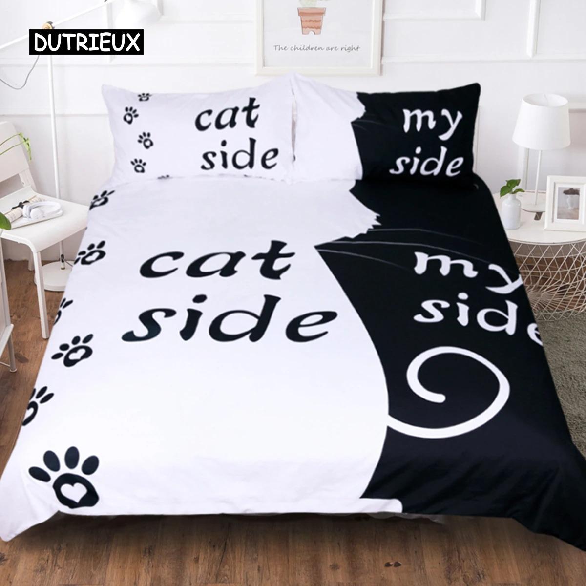 

Duvet Cover Couple Lover White Black Bedding Set Adult King Queen Comforter Bedding Sets Valentine s Day Present for Women Men EU Single(135*200cm)3pcs