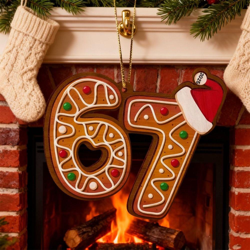 Santa Says Six Seven Christmas Tree Ornaments Acrylic DIY Christmas Pendants Funny Hanging Xmas Hanging Decoration