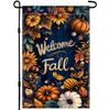 Welcome Fall Garden Flag Polyester Autumn Vertical Double Sided Fall Pumpkin Garden Flag Yard Outdoor Decoration