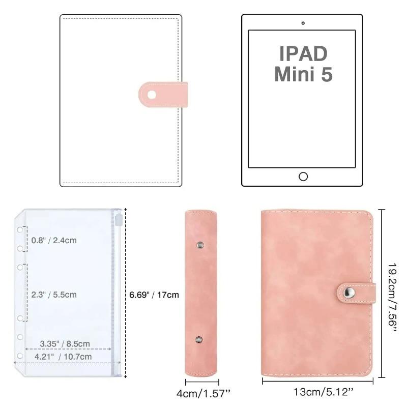 A6 Budget Binder Planner Notebook Cover PU Loose-leaf Handbook 6 Holes Binder Diary Agenda Paper Cover Stationery