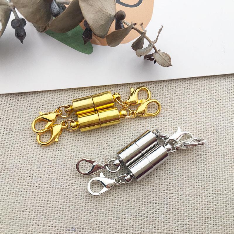 Set mixt de 10 bucăți DIY pentru colier și închizătoare de brățară cu magnet - închizătoare de homar cu două fețe și închizătoare cilindrice