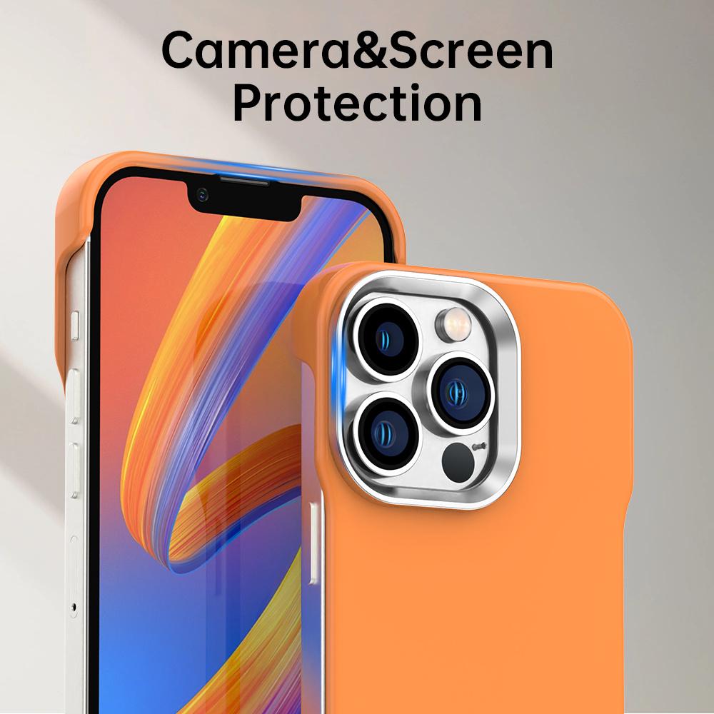 For iPhone 13 Pro Magnetic Case Frameless Ultra Thin TPU+PET Phone Cover Reinforced Corners