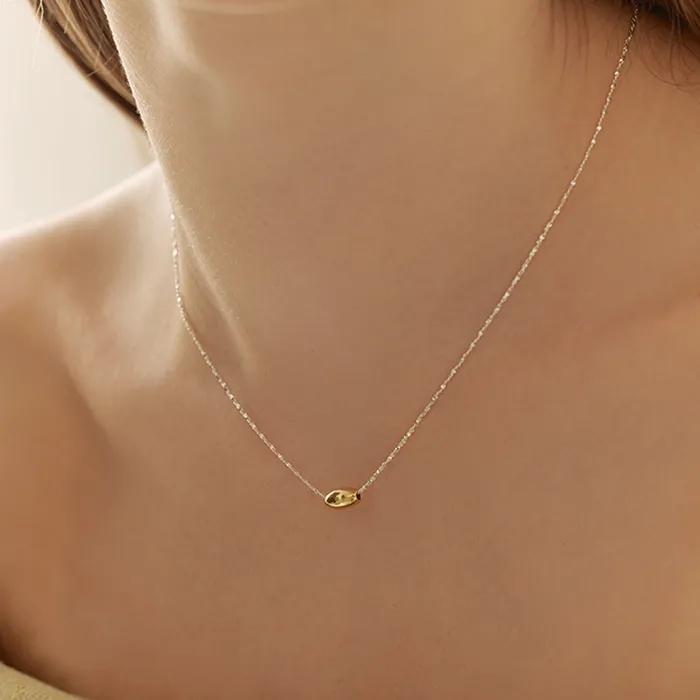 [Silver925] Oval Two-tone Twisted Chain Necklace