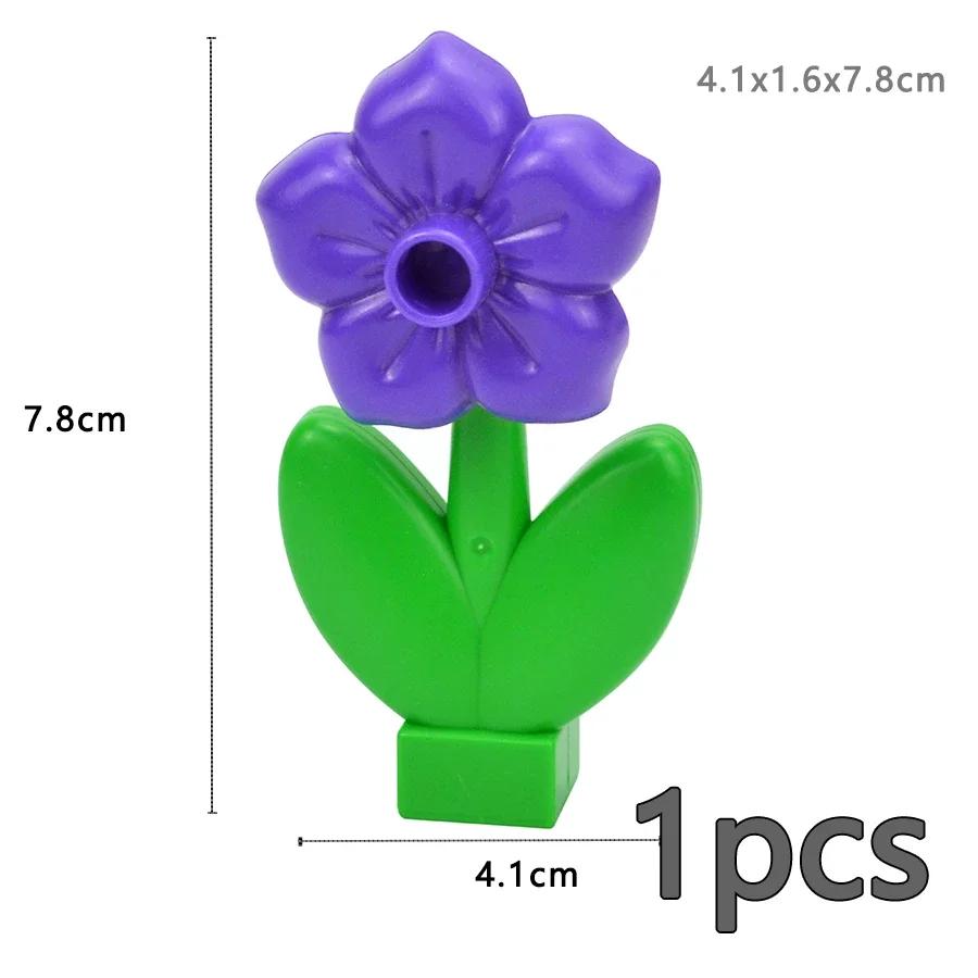 Große Größe Baustein Pflanze Obst Zubehör Blume Gras Baumstumpf Schmuck Bauernhof Kompatibel Große Platten Ziegel Duploes Spielzeug