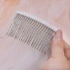 1 Tier Wedding Bridal Veil with Comb Sparkling Rhinestones Adornment Short Fingertip Length Cut Edge Tulle Veil