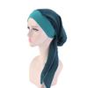 Women Bonnet Vintage Imitation Silk Solid Color Long Hair Lady Turbans for Sleeping