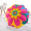 1pc Flower Pattern Automatic Folding Umbrella, Portable & Foldable Design with 8 Ribs, Casual Outdoor Accessory Halloween and Christmas gift