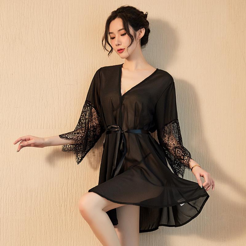 Sexy Underwear Perspective Home Women's Bathrobes Sex Underwear Bed Adult Products Cardigan Adult New Sexy Pajamas Sex