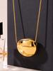 Qiong Yao Minimalist Gold Oval Bean Pendant Necklace Colorfast Fashion Clavicle Chain