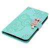 For Samsung Galaxy S23 FE Case Owl Flower Imprinted Rhinestone Leather Phone Stand Cover