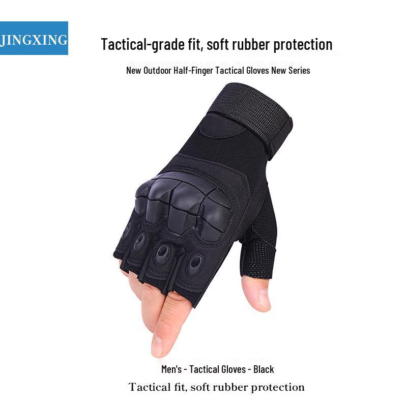 Men s Outdoor Touchscreen Non-Slip Tactical Half-Finger Cycling Gloves M
