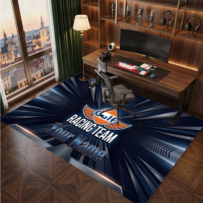 Gulf Personalized Crystal Velvet Carpet, Customized Name Text Soft Anti‑Slip Rug for Living Room Bedroom