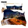 Romantic European Town Bedding Set Cityscape Duvet Cover Set Night Scenery Tower Comforter Cover Ship Bed Cover Twin King Size