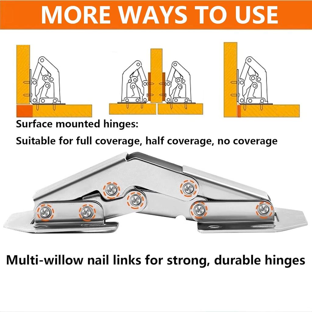 Xiaomi Stainless Steel Cabinet Hinges 90 Degree No-Drilling Hole Cupboard Door Buffer Hinges Furniture Cabinet Hardware Kits