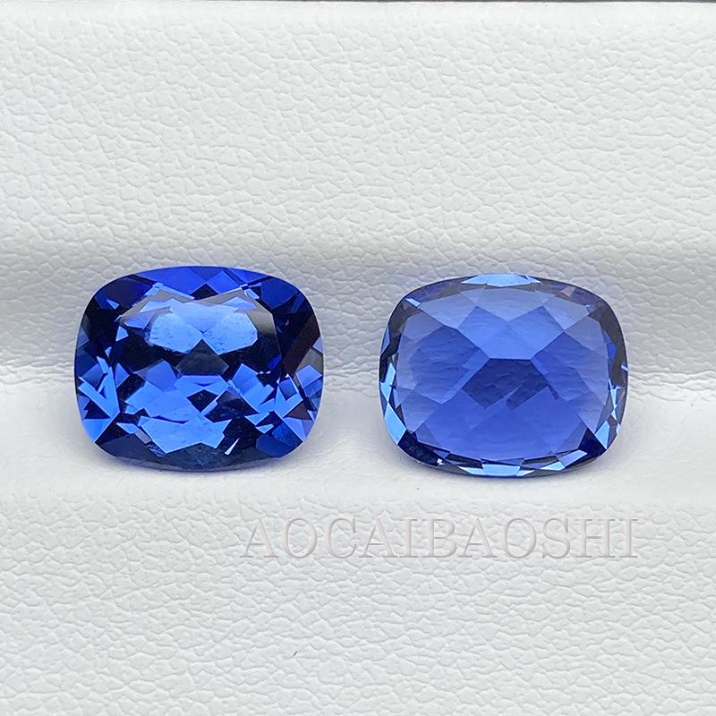 Kultivierter Blauer Saphir Kornblume Lose Steine Fassung Verschiedene Formen Schmuck Zubehör