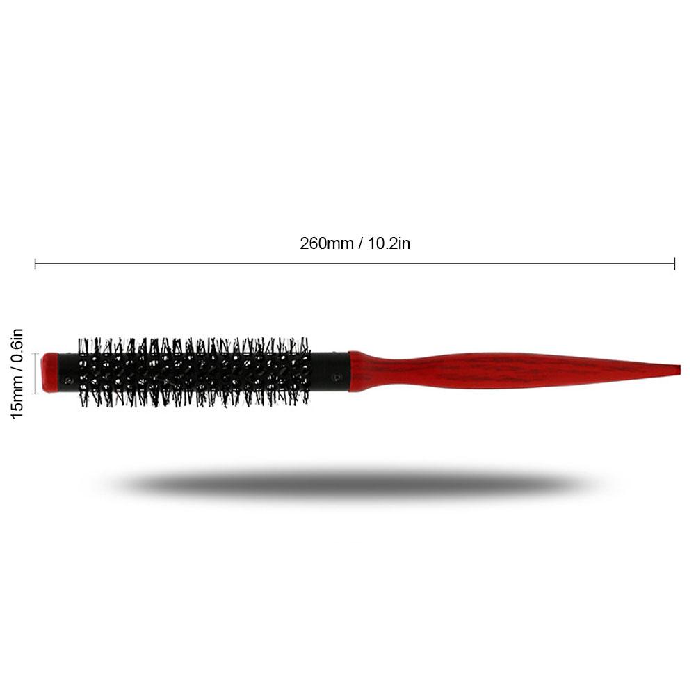 Roller Comb Wooden Pointed Tip Handle Nylon Bristles Hair Styling Brush Comb15