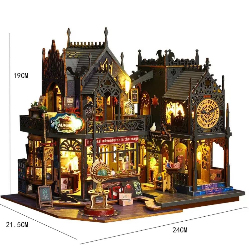 2014 New DIY Big Doll House Wooden Case Miniature Furniture Dollhouse Toys for Birthday Gifts