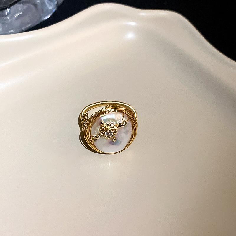 Vintage Palast Blumenring Diamantstil Leichter Luxus Premium Zeigefinger Schmuck