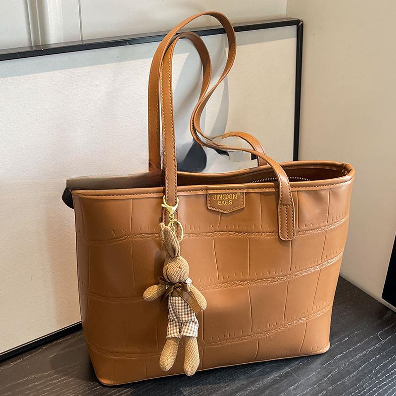 Handbag  Large Capacity  Simple Tote Bag  High End Plaid  Shoulder Bag Trendy