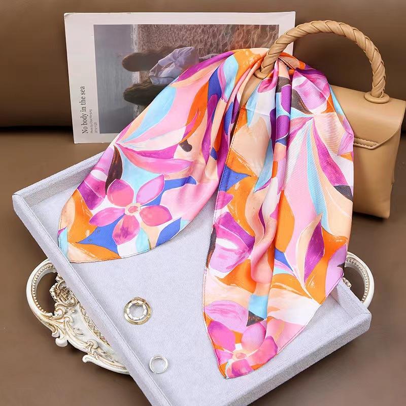 New silk scarf square scarf high-end women's versatile fashion simulation silk silk scarf scarf mulberry silk 71 small square scarf