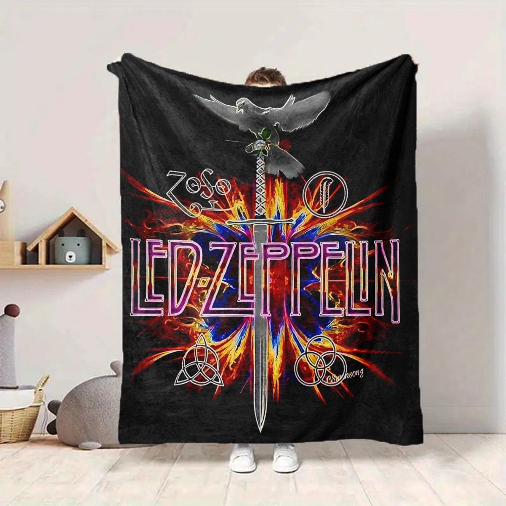 1 ks LED ZEPPELIN Deky Měkké Teplé Celoroční Přehoz na Pohovku, Postel, Auto, Kancelář Živé Barevné Provedení, Odolný & Útulný Dárek