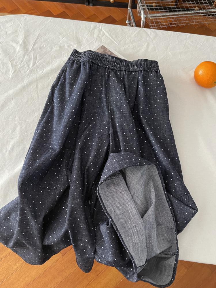 

Women s 2026 Polka Dot Slim Casual Pants - Large Size, Crotch Covering, Spring/Summer Collection Medium джинсовий синього кольору