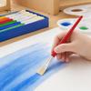 Non-slip Painting Brushes 10Pcs Boar Bristles Paint Brush Set, Face Body with Children Tools Handle, Oil Gouache Acrylic Watercolor Round Flat