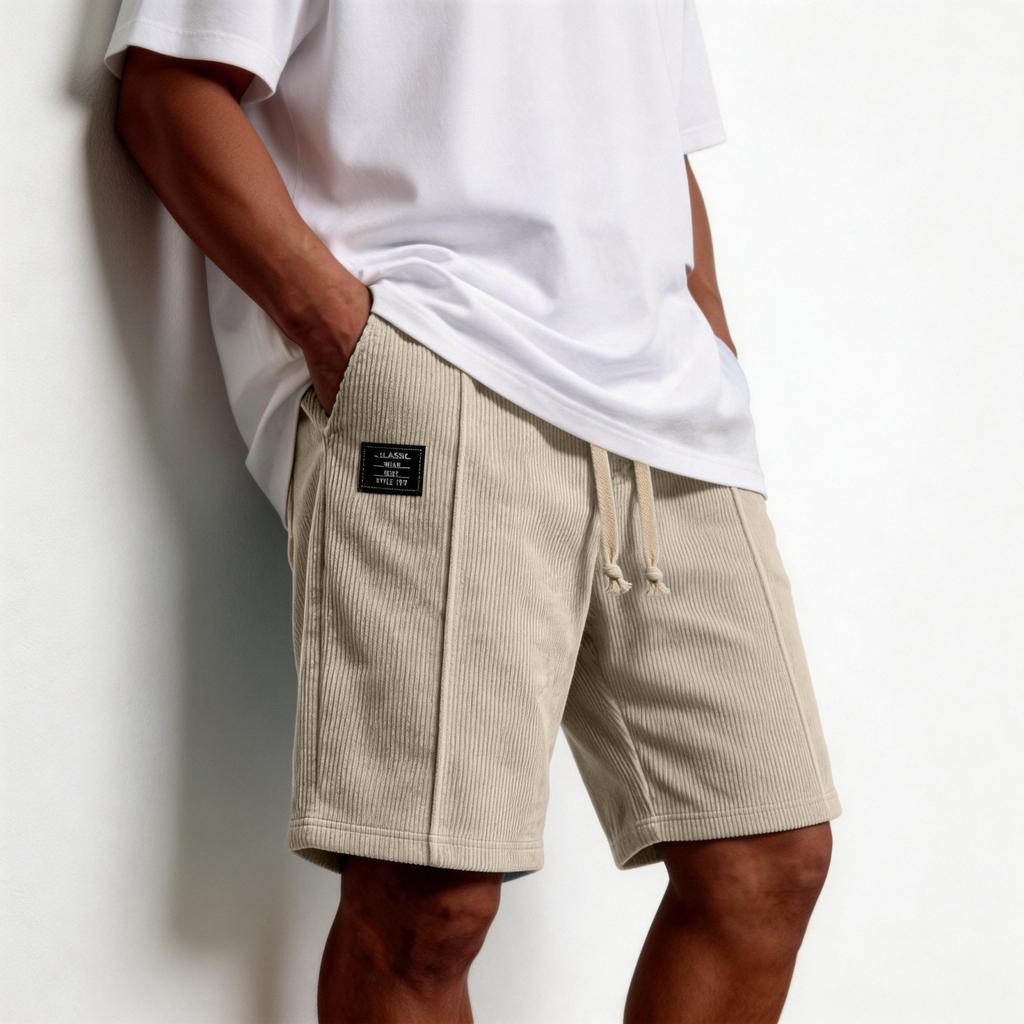Men's Loose-fitting Casual Plain Corduroy Pants Men's Comfortable And Breathable Sports Shorts