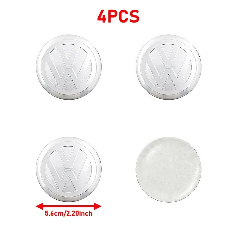 2026 New 4Pc 56mm 60mm 65mm Car Logo Wheel Center Hub Caps Badge Sticker Emblem Decals For VW GTI Golf 6 Polo R-Line CC Passat Tiguan B7PC7
