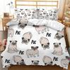 Corgi Dog King Queen Duvet Cover Yellow Cartoon Puppy Bedding Set for Kids Boys Girls Kawaii Pet Animal Pink 2/3pcs Quilt Cover