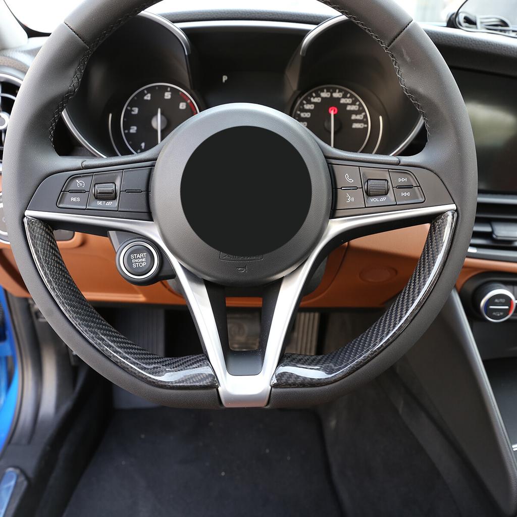 Real Carbon Fiber Steering Wheel Trim For Alfa Romeo Giulia Stelvio 2017-