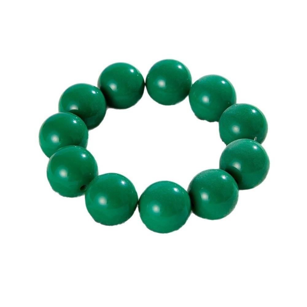 Pulseira Colorida de Contas Grandes Moda Pulseira de Contas Plásticas Elásticas Pulseiras Empilháveis Redondas Feitas à Mão