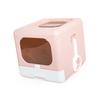 Portable Foldable Cat Litter Box Large   Enclosed Cat Potty Toilet Front Entry Top Exit with Lid Litter Scoop